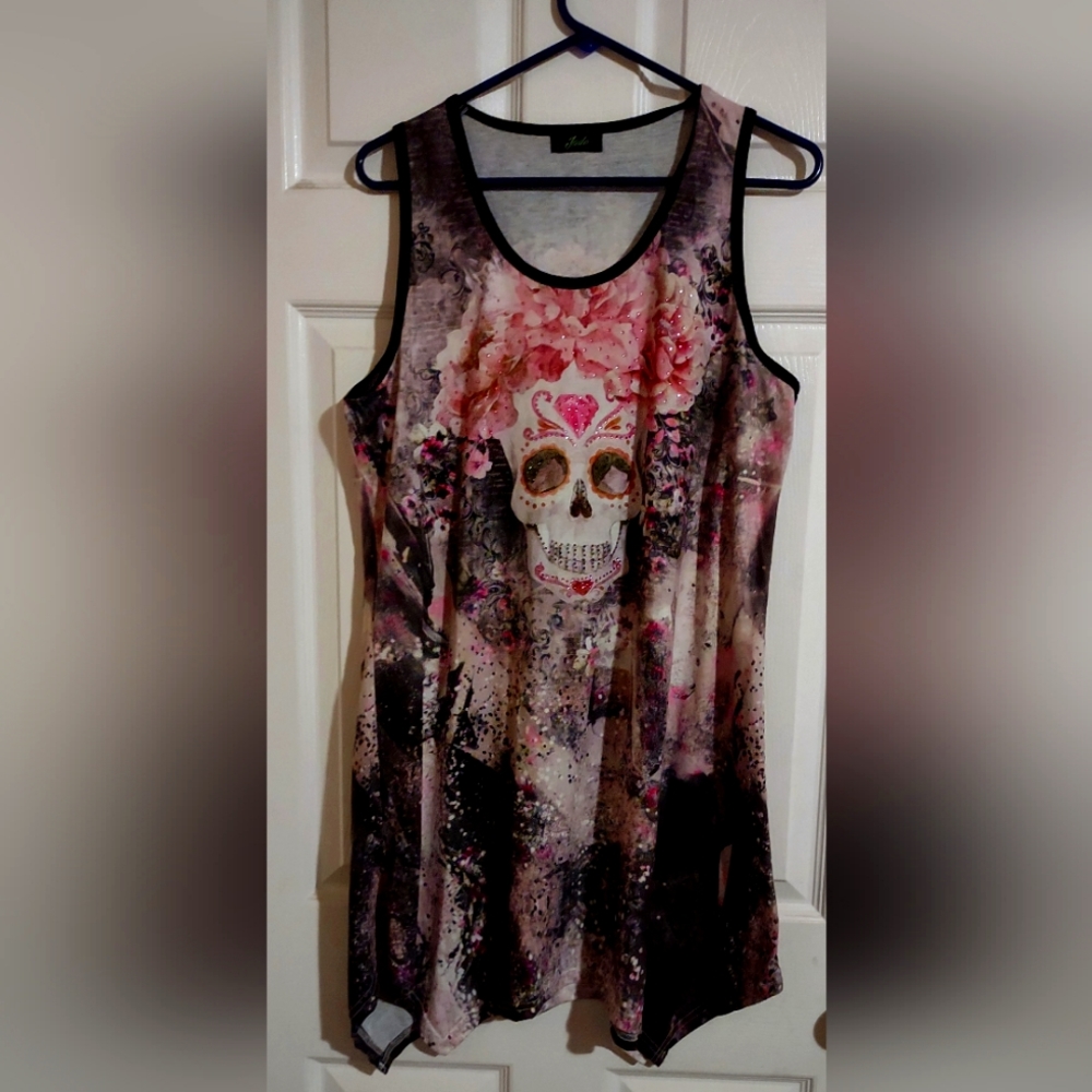 Very cute sugar skull sleeveless dress